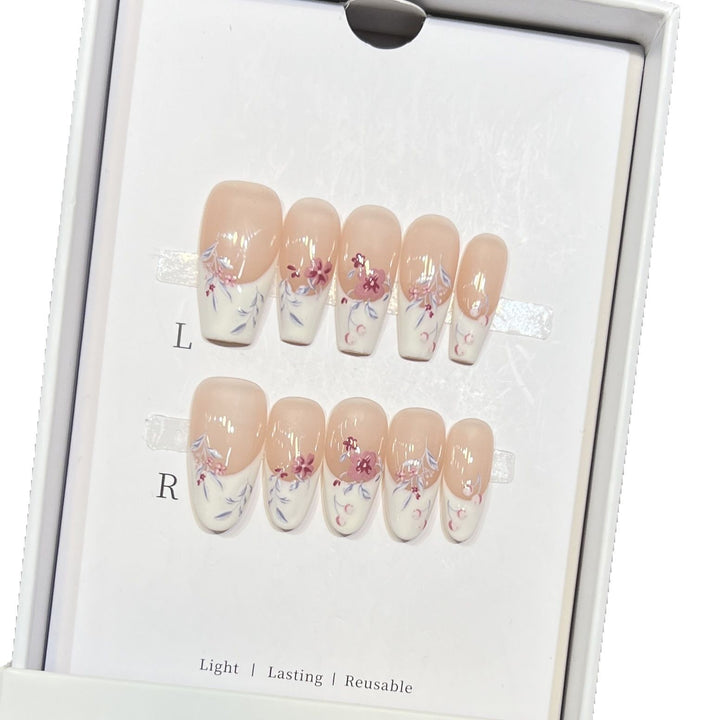 Floral Design Stiletto Press-On Nails Kalsten