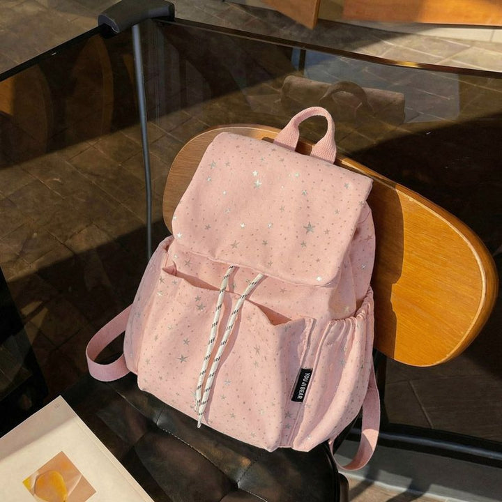Star-Print Casual Backpack