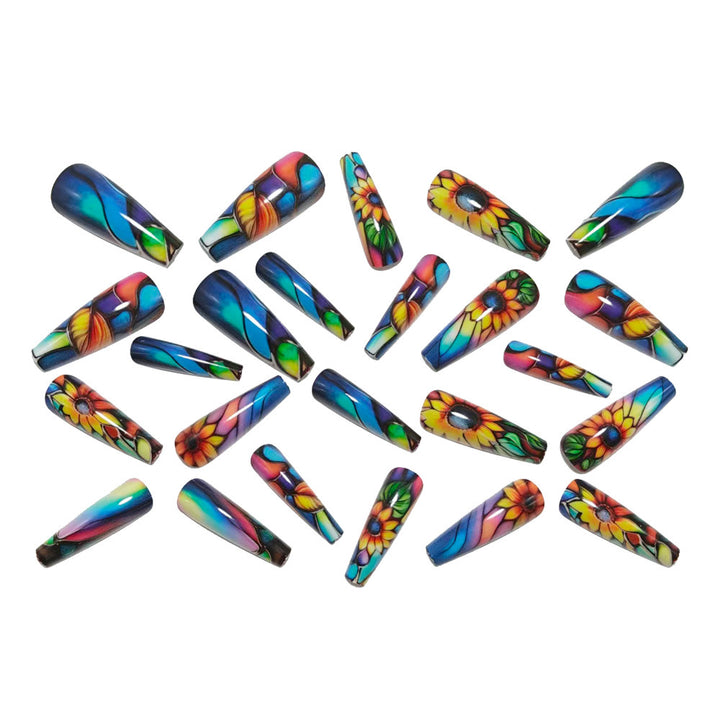 Artificial nails with floral design Kalsten