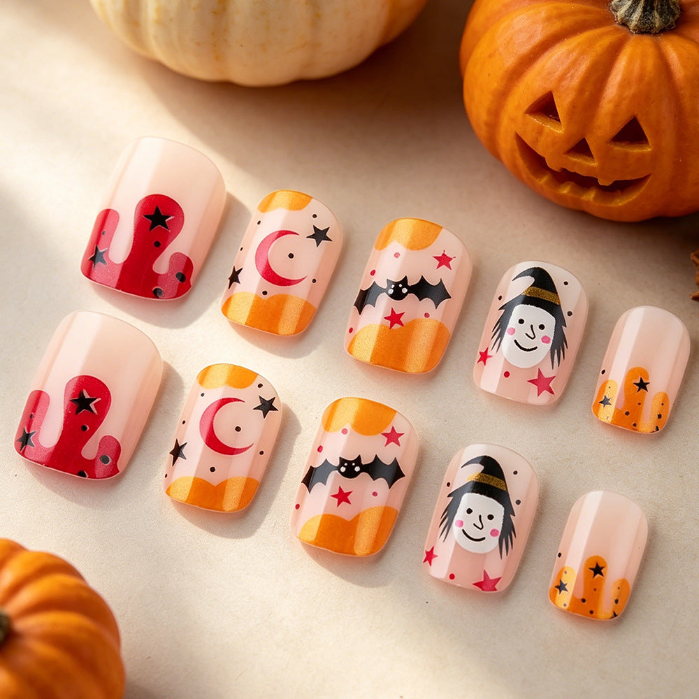 Whimsical Halloween-Themed Press-On Nail Art Set Kalsten