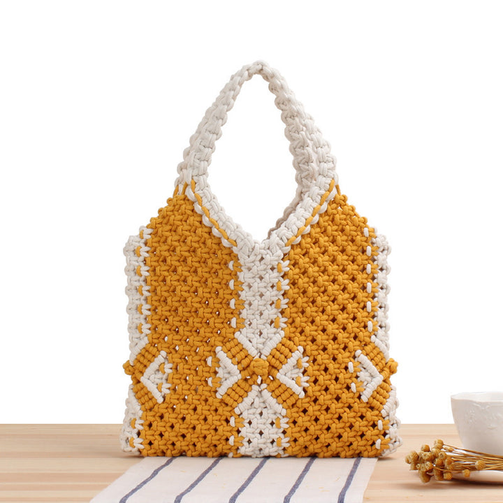 Hand-knotted tote bag in modern style Kalsten