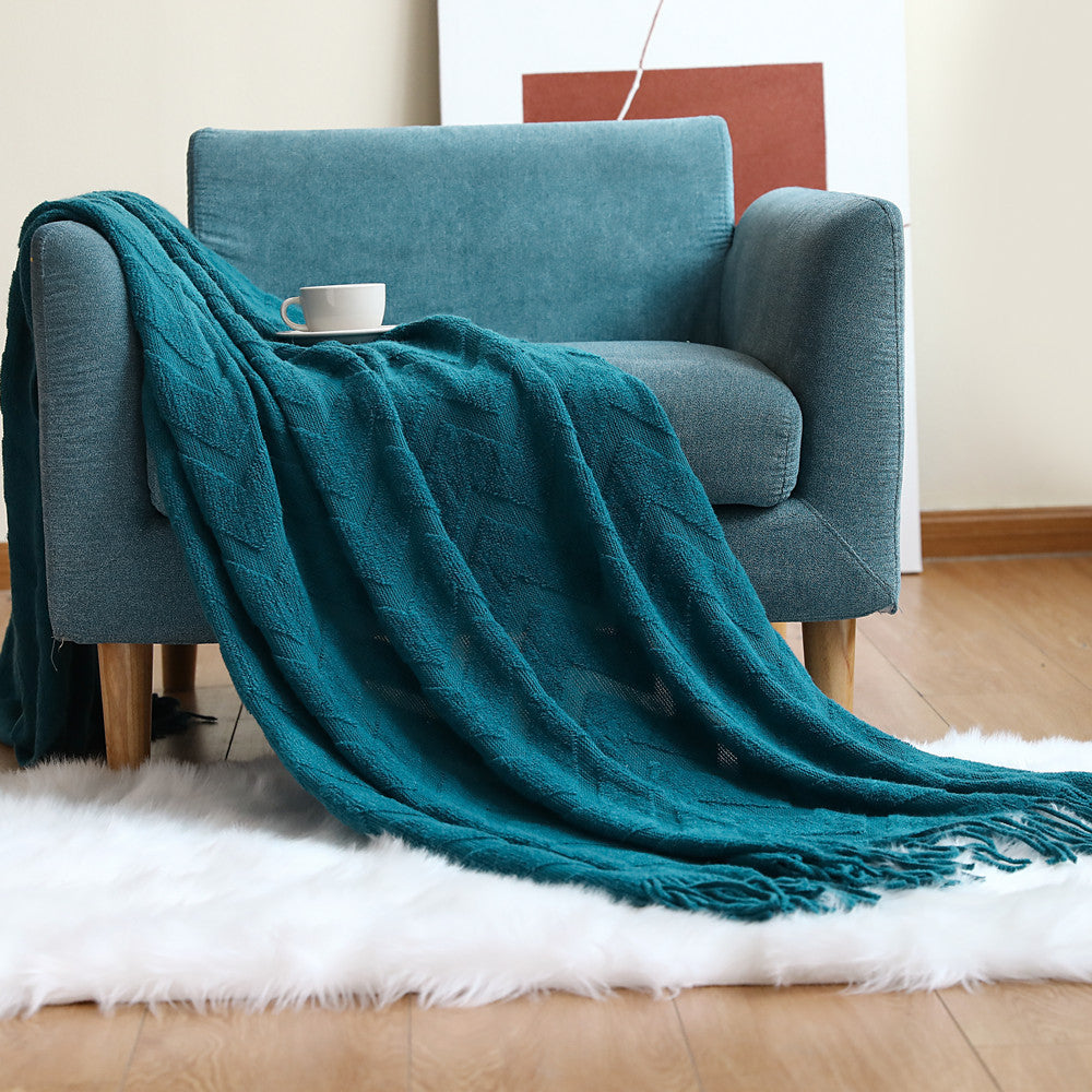 Cozy Textured Throw Blanket Kalsten
