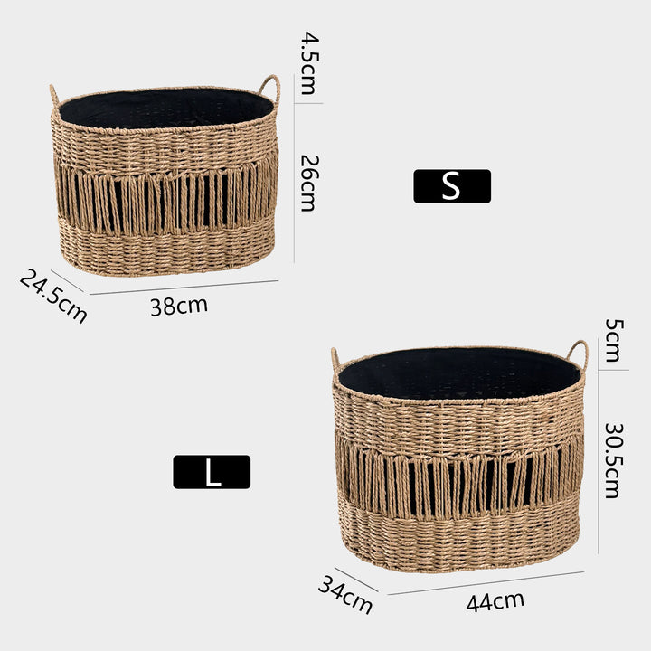 Decorative storage basket with fringes Kalsten
