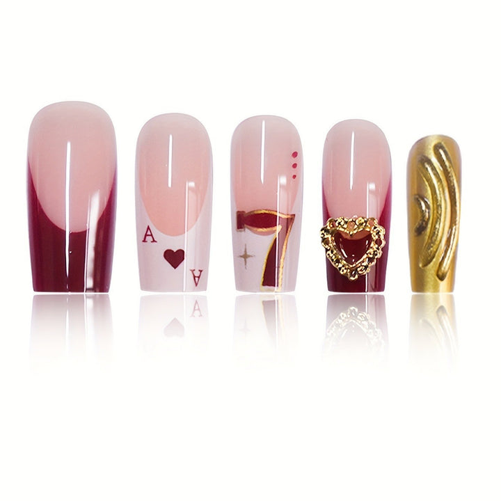 Artistic Playing Card Nail Extensions Kalsten
