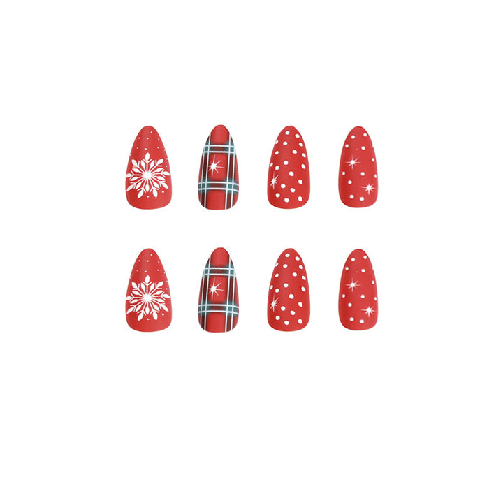 Artful stiletto nails with festive design Kalsten