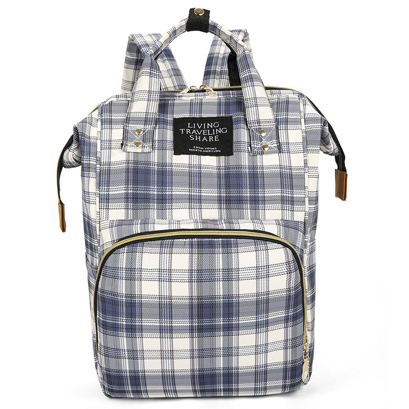 Checkered Pattern Travel Backpack Kalsten