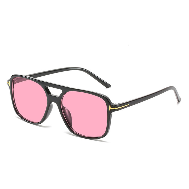 Square Frame Sunglasses with Unique Lens Cut Kalsten