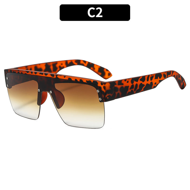 Oversized Animal Print Shield Sunglasses