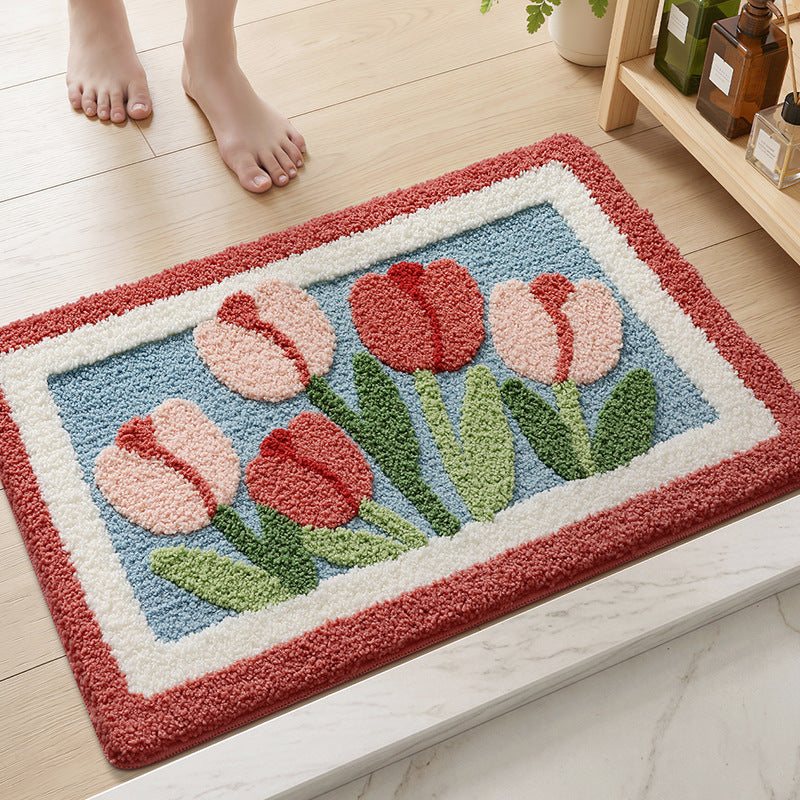 Vintage Floral Bath Mat Kalsten