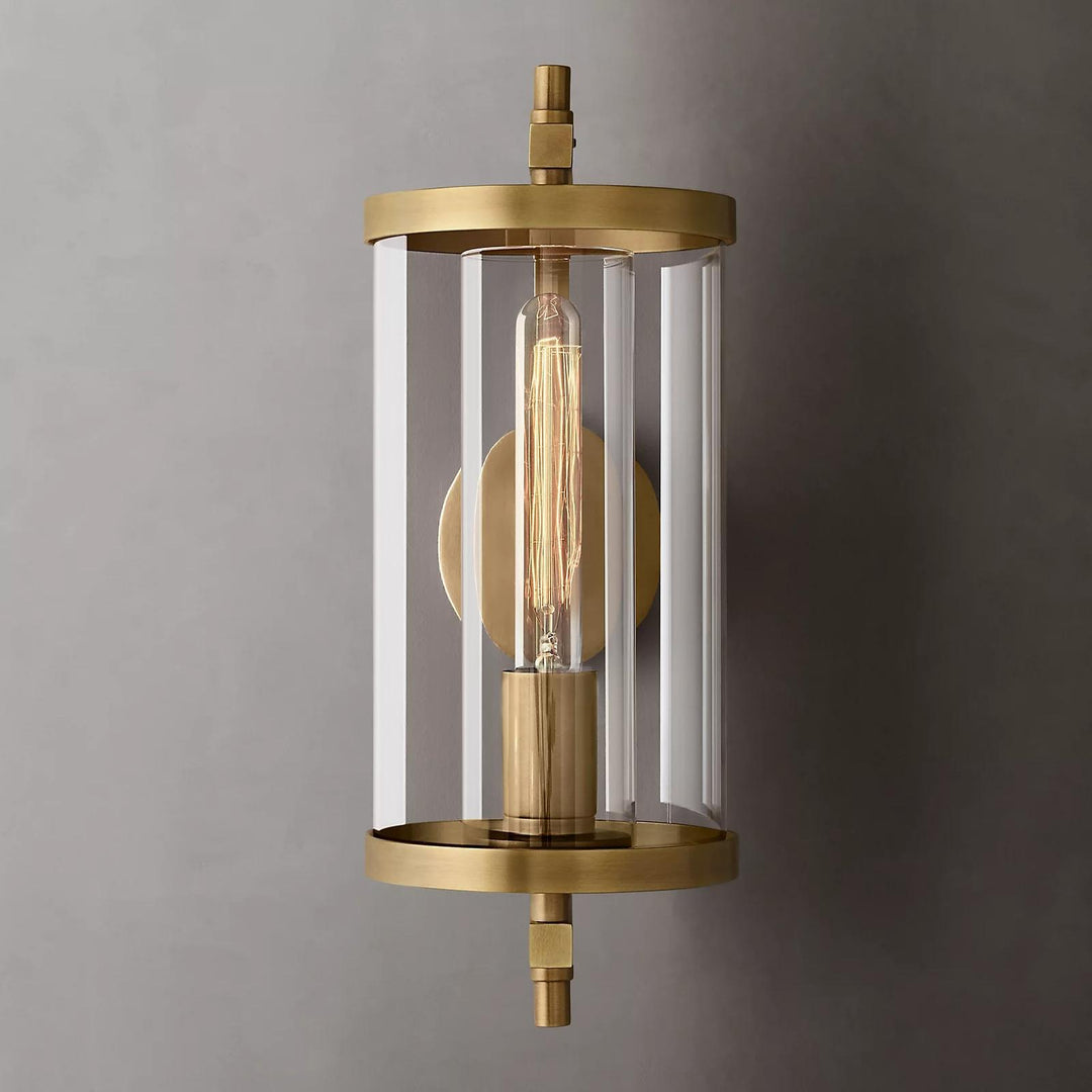 Vintage Industrial Clear Glass Wall Sconce