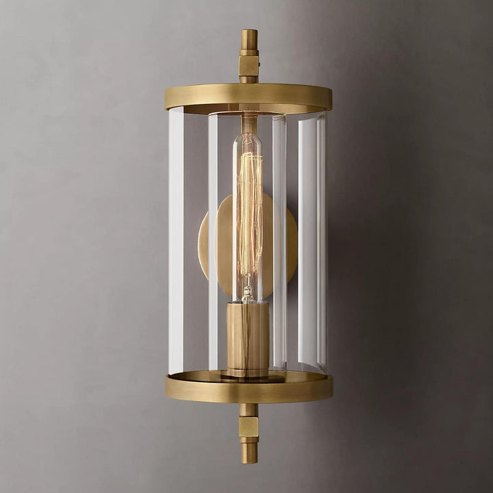Vintage Industrial Clear Glass Wall Sconce