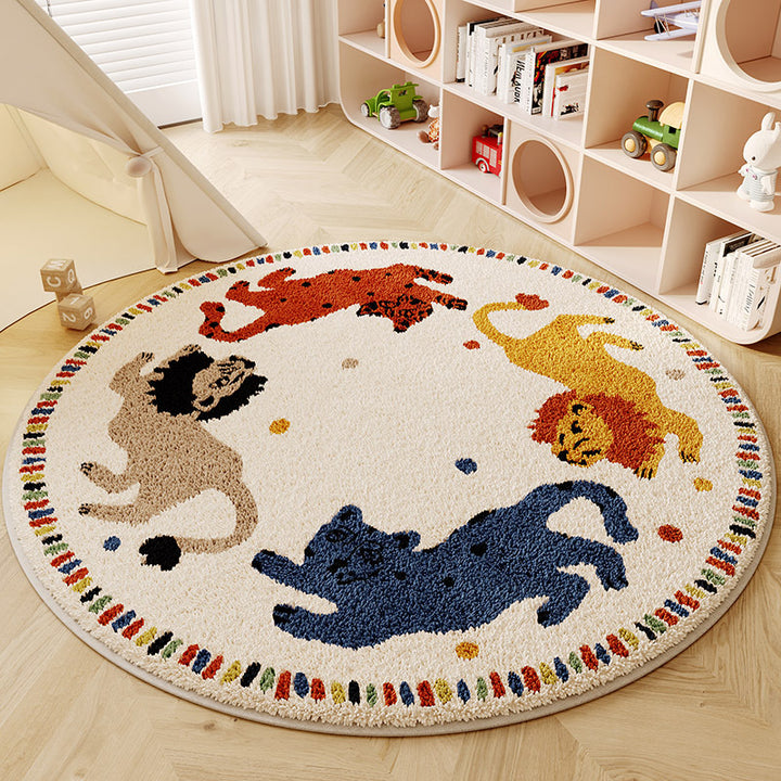 Cartoon-Themed Round Area Rug