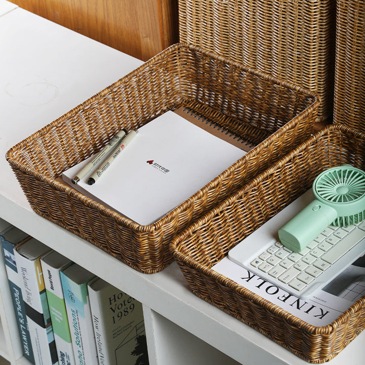 Unisex Rectangular Storage Basket made of hand-woven material Kalsten