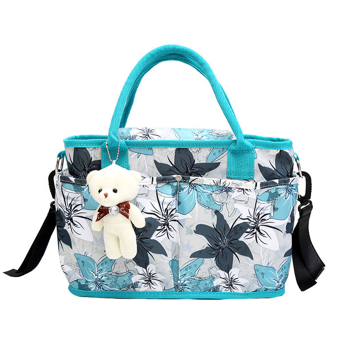 Multi-Pocket Floral Pattern Tote Bag Kalsten