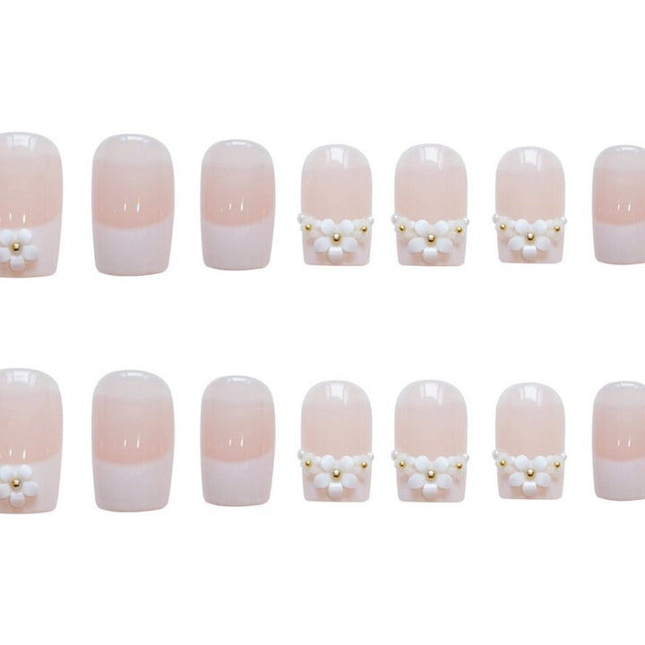 Floral Embellished Press-On Nails Set