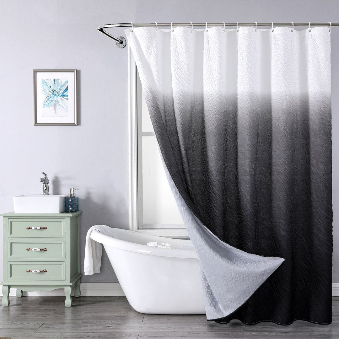Textured Leaf Pattern Shower Curtain Kalsten
