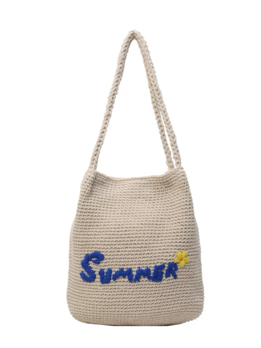 Macrame Drawstring Bag with Summer Motif Kalsten