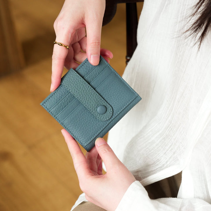 RFID-Blocking Compact Leather Wallet