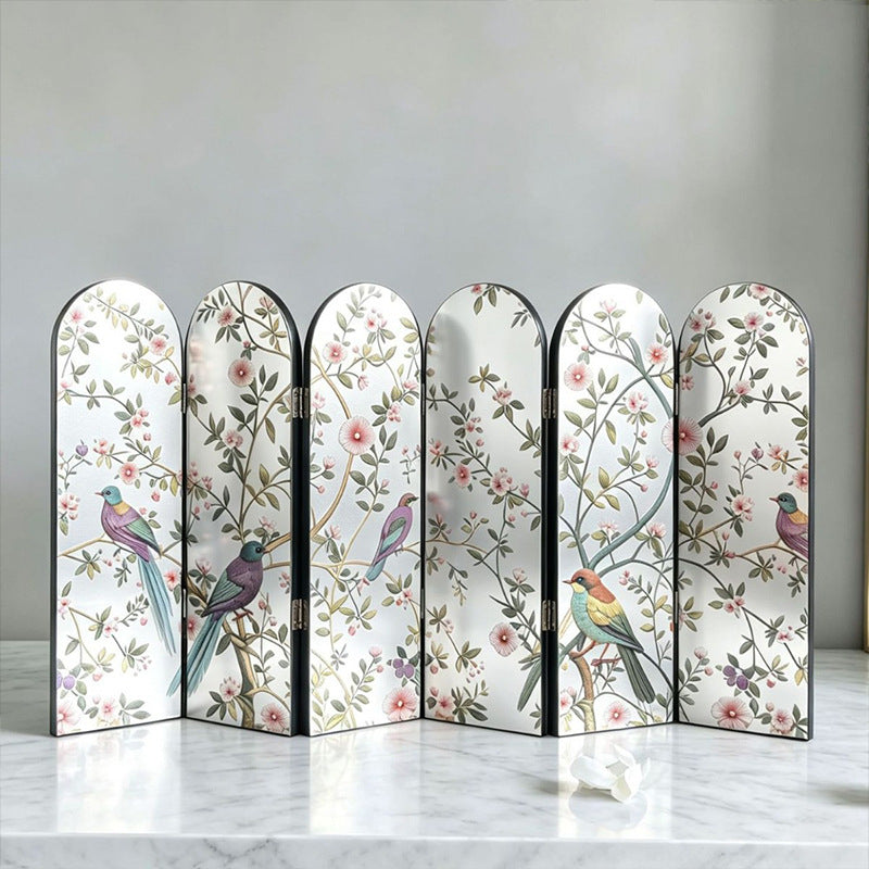 Decorative Room Divider with Wisteria Design