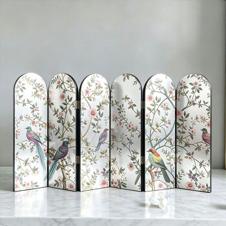 Decorative Room Divider with Wisteria Design