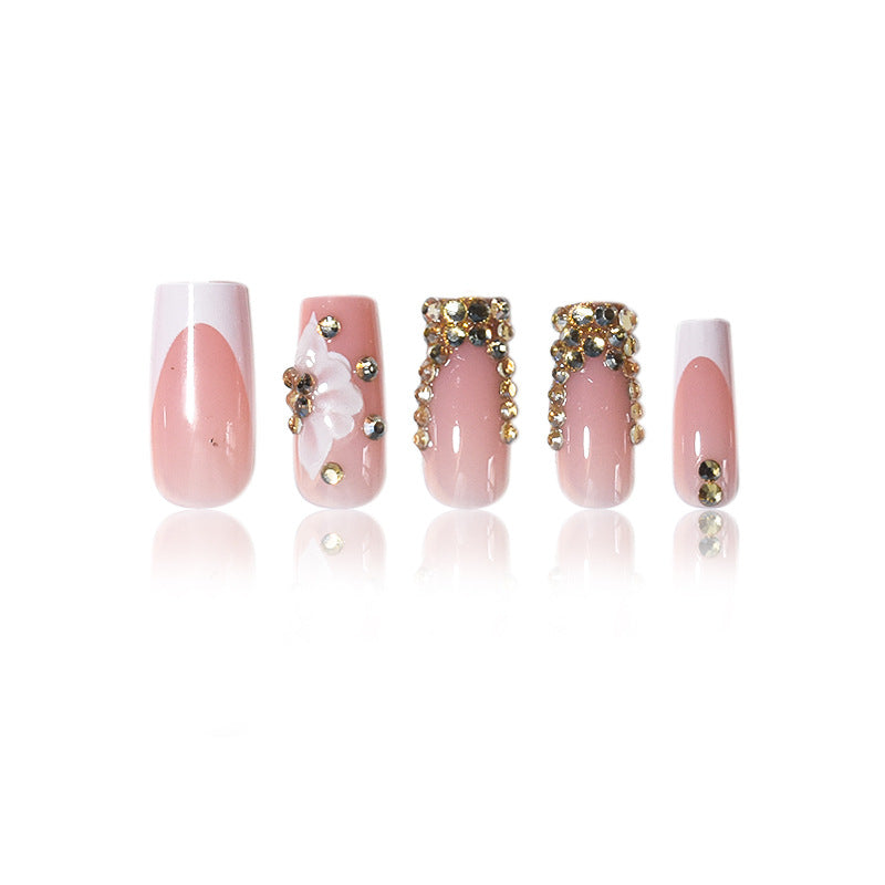 Luxurious Rhinestone Embellished Nail Extensions Kalsten