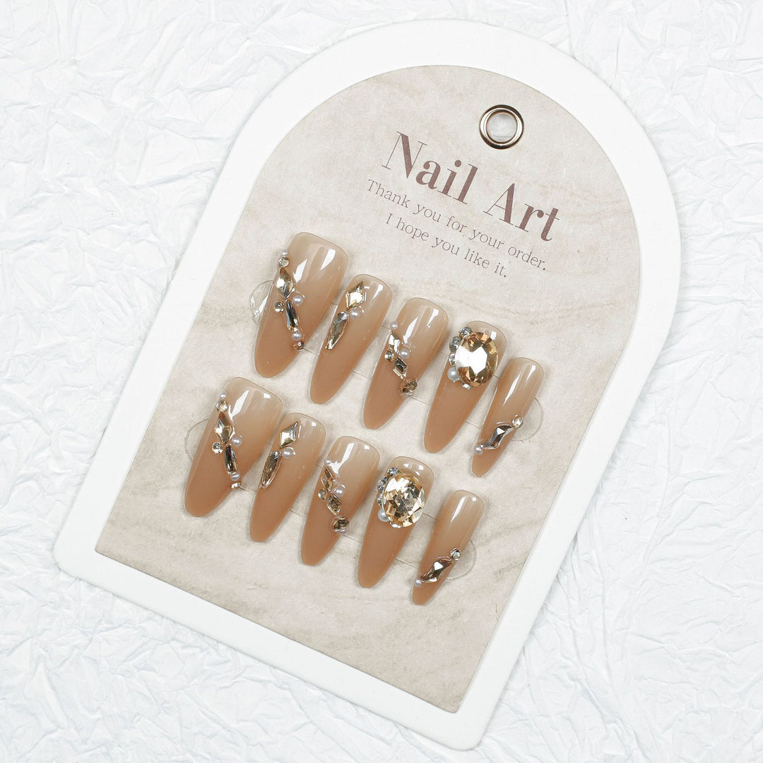 Luxury Rhinestone-Embellished Press-On Nail Art Kalsten