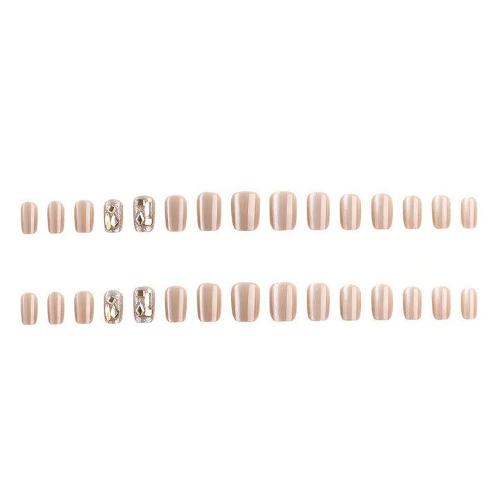 Glitter Nail Set with Luxurious Stone Embellishments Kalsten