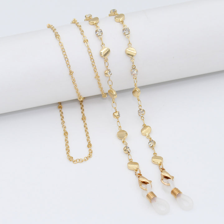 Luxe Crystal-Embellished Eyewear Chain Kalsten