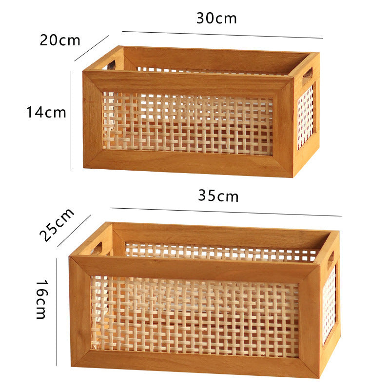 Storage basket made of natural wood Kalsten