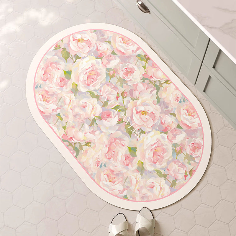 Decorative Floral Bath Mat Kalsten