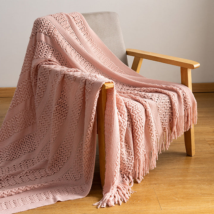 Textured Knit Throw Blanket