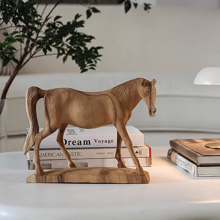 Artistic Wooden Horse Sculpture