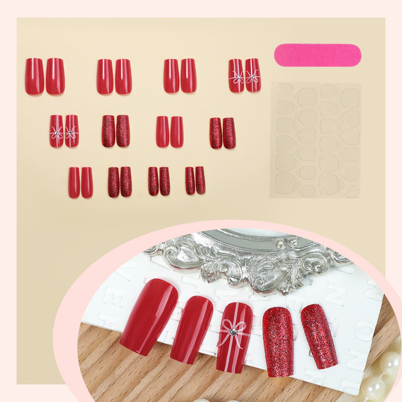 Festive Glittering Press-On Nail Art Set Kalsten