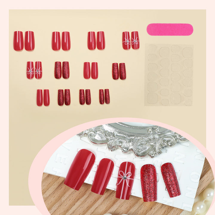 Festive Glittering Press-On Nail Art Set Kalsten