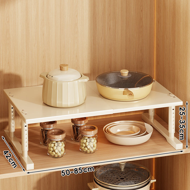 Expandable Adjustable Countertop Appliance Shelf Riser with Height-Adjustable Legs