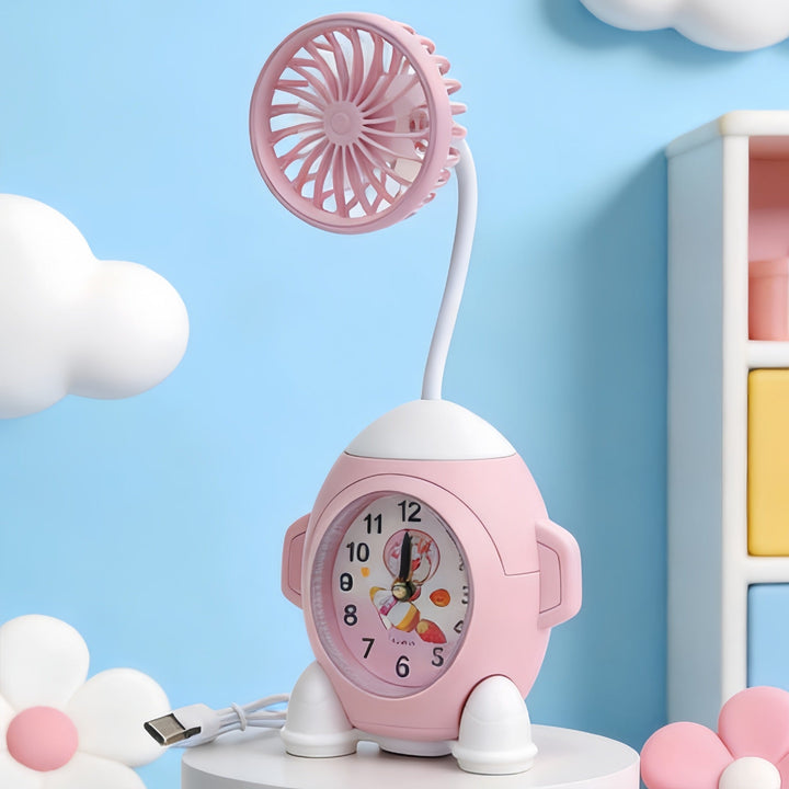 Ladies multifunctional table clock with integrated fan Kalsten