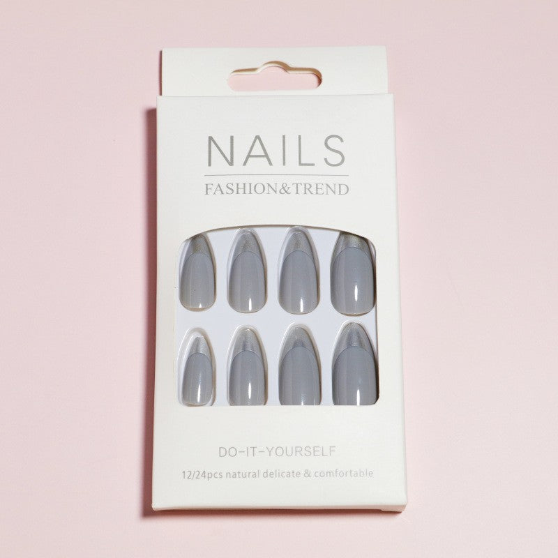 Elegant Stiletto French Tip Press-On Nails Kalsten