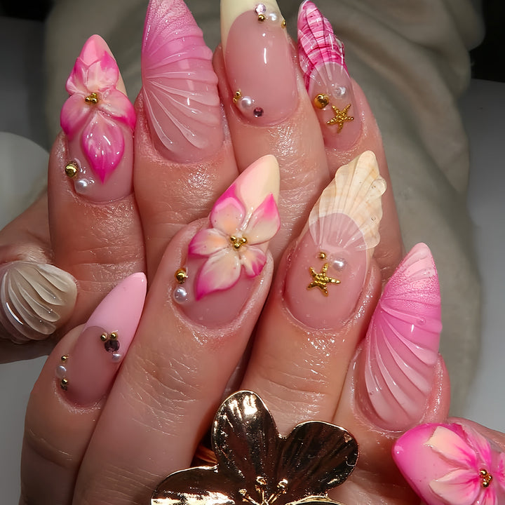 Artistic 3D Shell Press-On Nail Set Kalsten