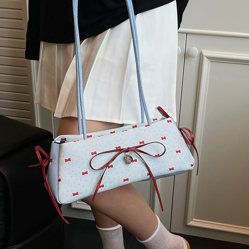 Bow-Accent Handheld Tote Bag