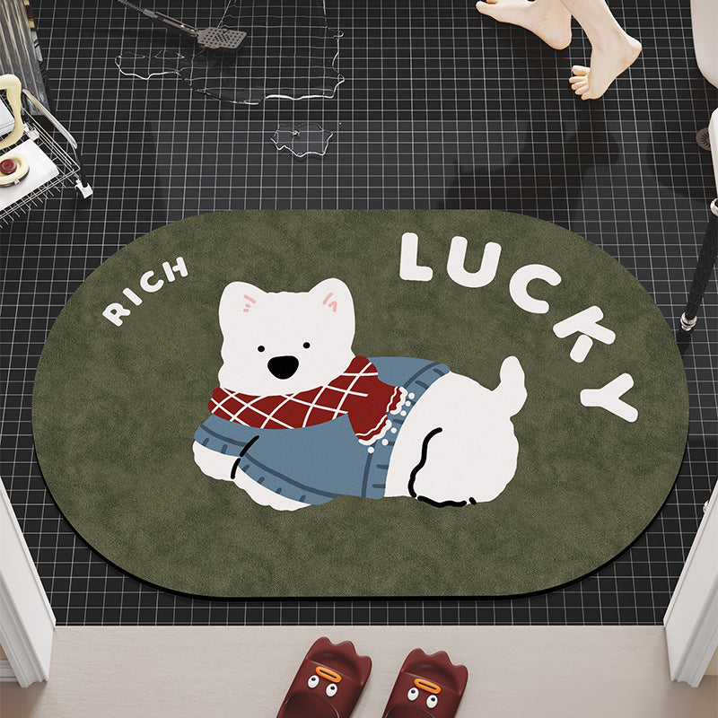 Cartoon Dog-Themed Bath Mat Kalsten