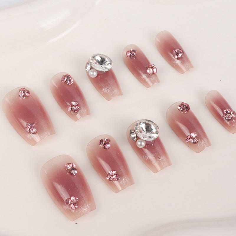 Rhinestone-Embellished Press-On Nail Art Set Kalsten