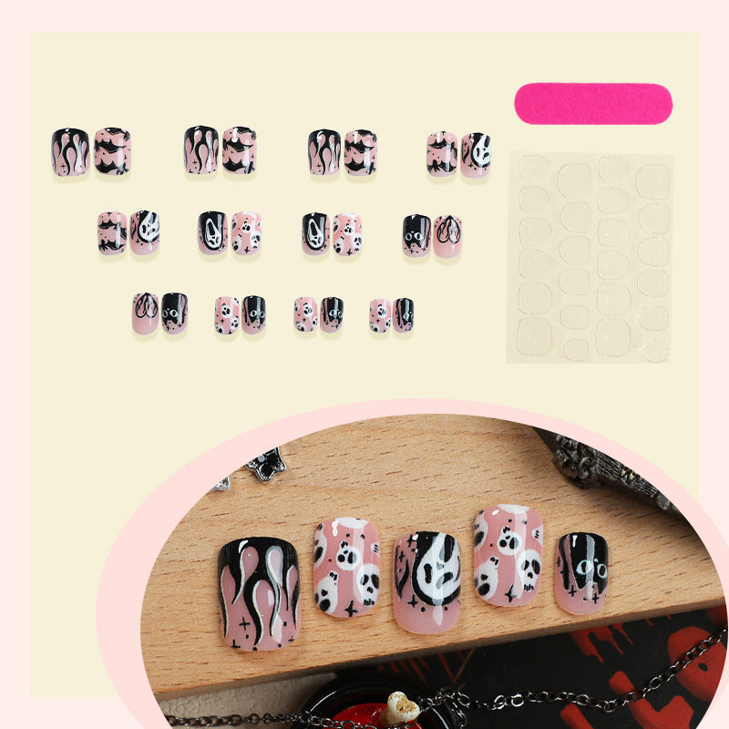 Artistic Halloween-Themed Press-On Nail Set kalsten