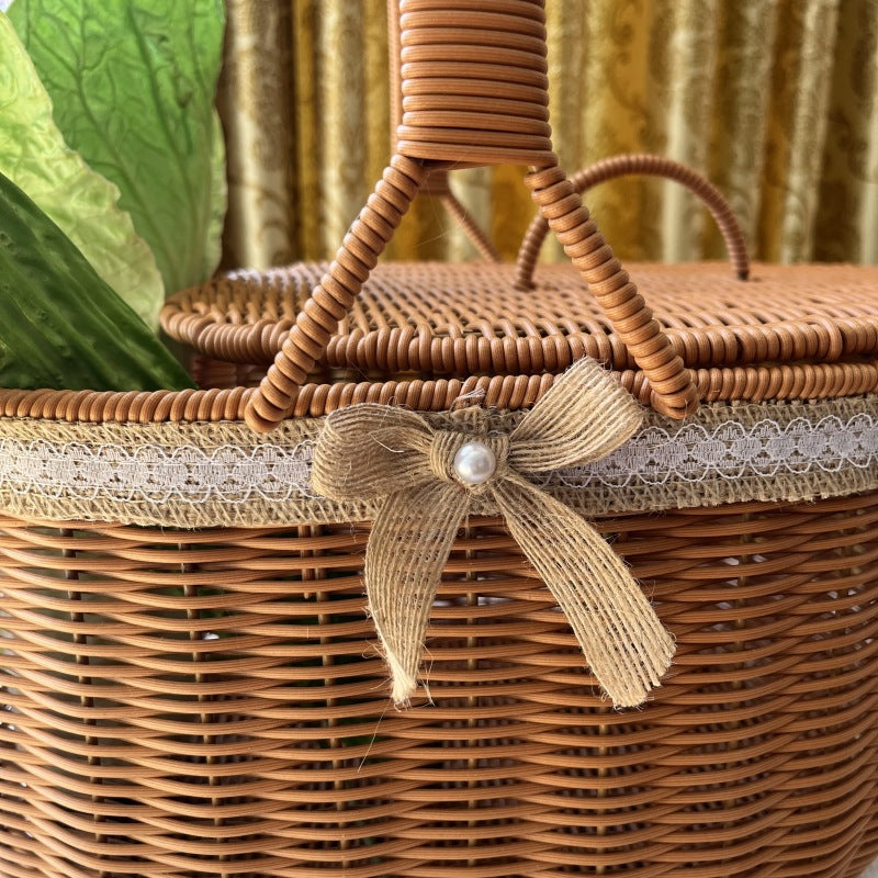 Elegant Woven Picnic Basket Kalsten