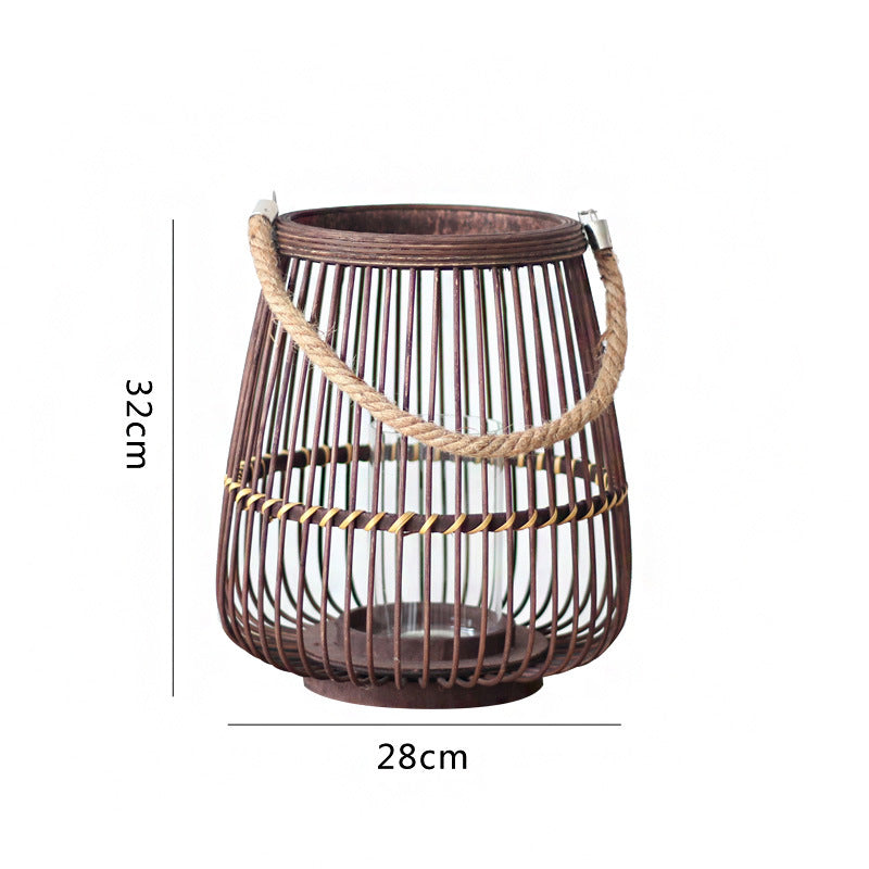 Rustic Rattan Lantern Kalsten