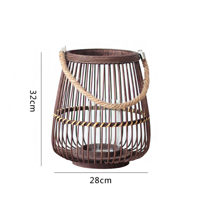Rustic Rattan Lantern Kalsten