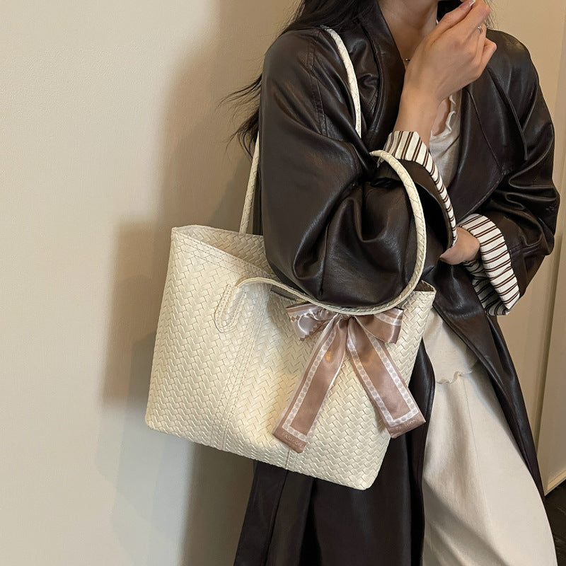 Woven Leather Tote Bag Kalsten