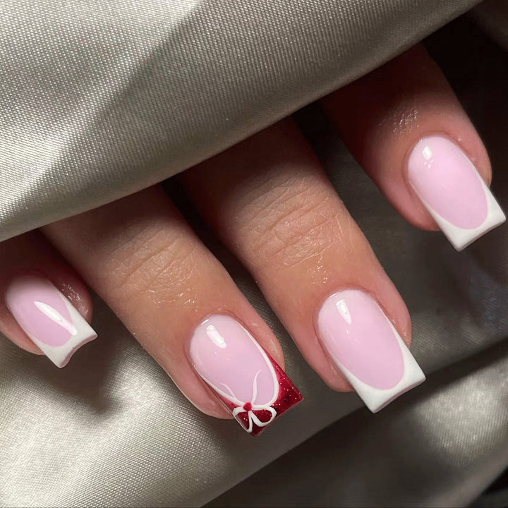 Creative Floral French Tip Nail Art Set