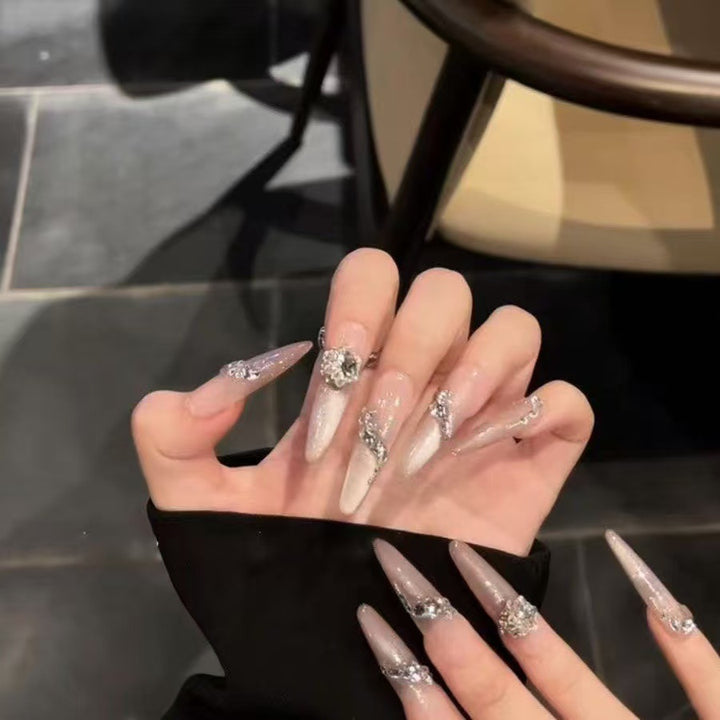 Exquisite Crystal-Embellished Press-On Nails Kalsten