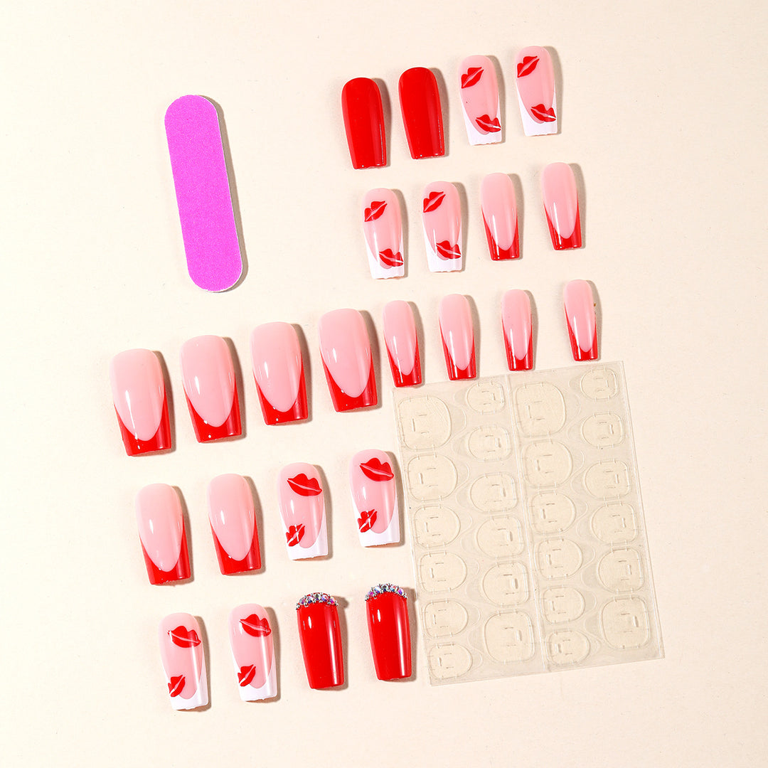 Kiss-Themed Nail Art Extensions Kalsten