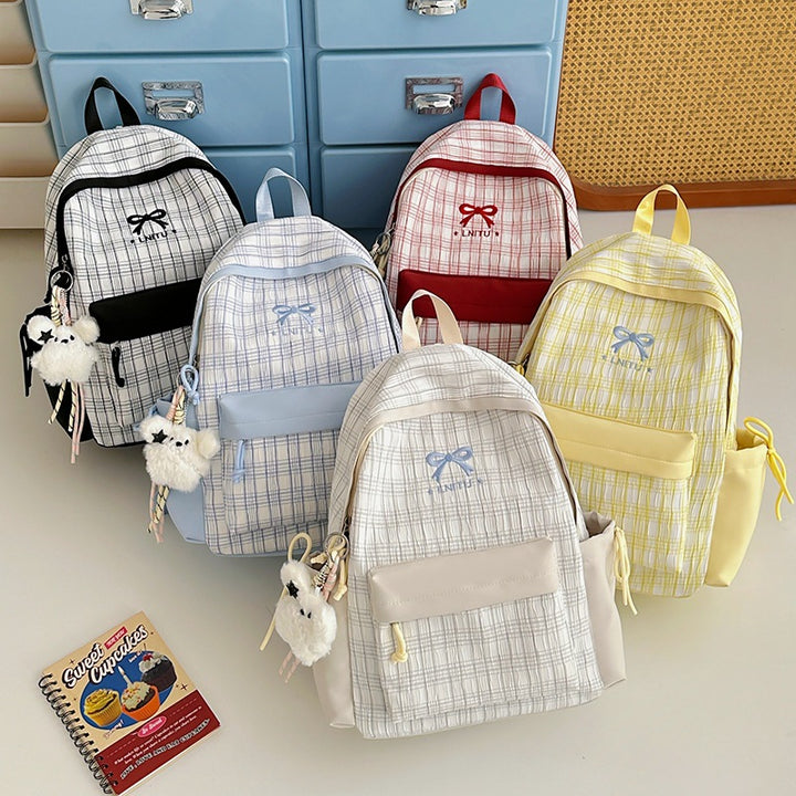 Checked Patterned Casual Backpack Kalsten
